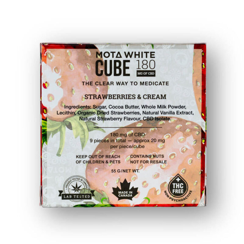MOTA STRAWBERRIES AND CREAM CBD WHITE CHOCOLATE CUBE
