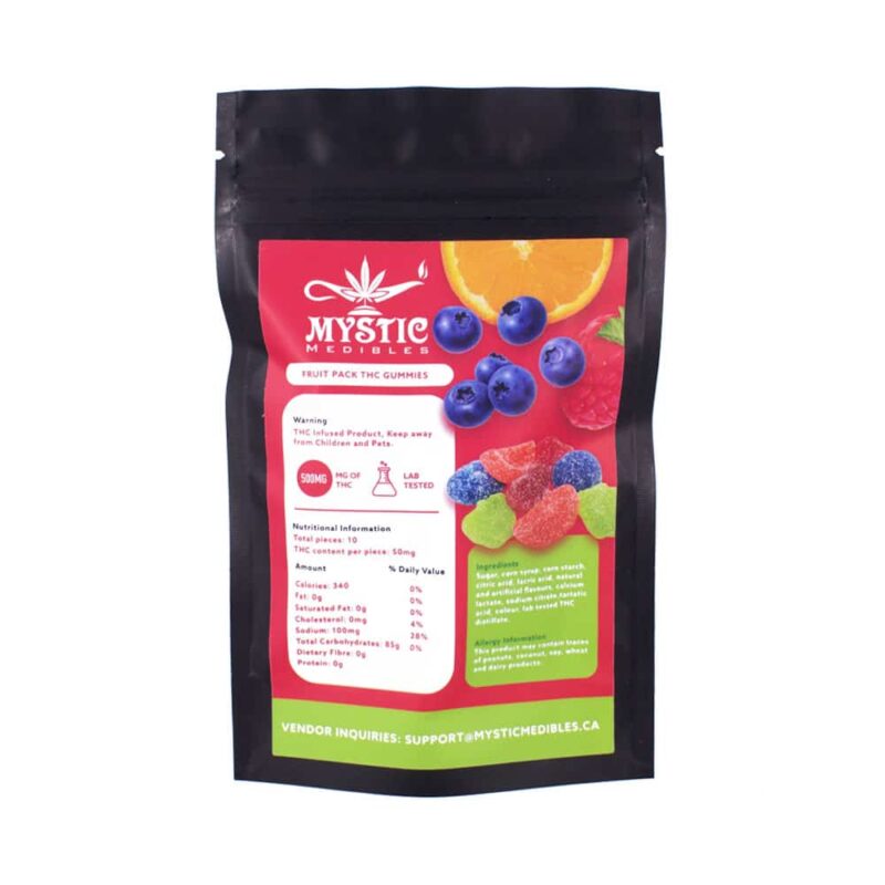 Mystic Medibles – Fruit Pack THC Gummies (500mg THC) - Image 3