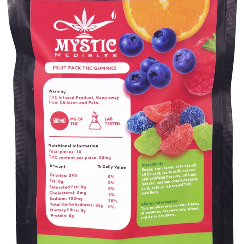 Mystic Medibles – Fruit Pack THC Gummies (500mg THC) - Image 2