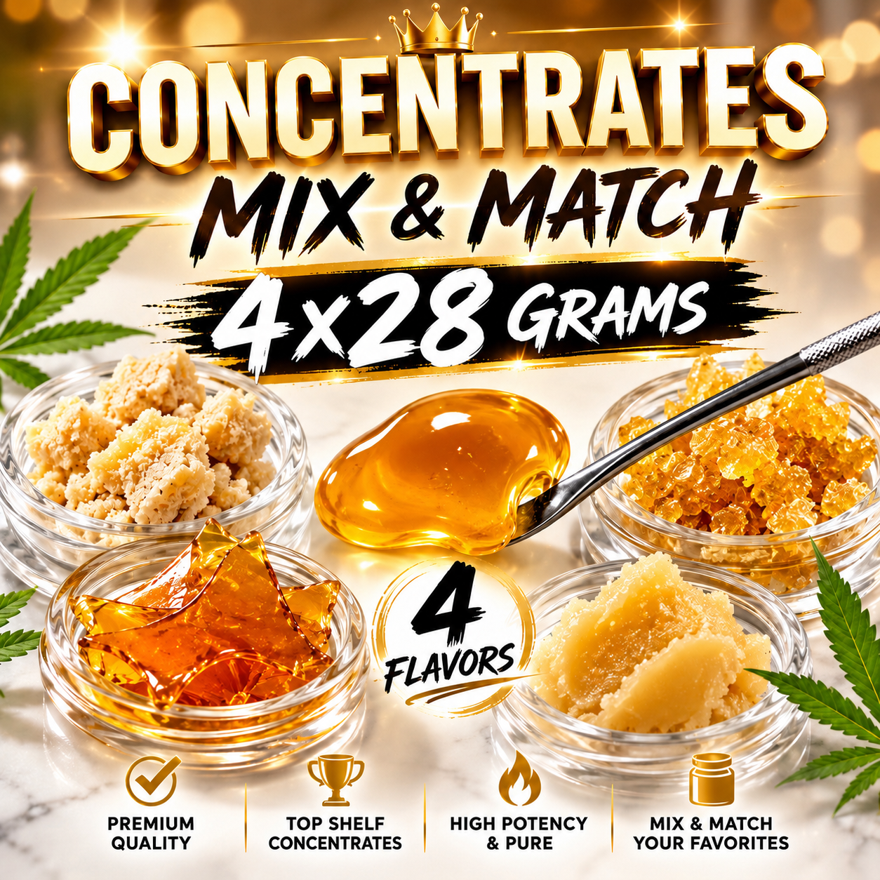 (4 x 28 Grams) Quarter Pound – Concentrates Mix & Match 1 ChatGPT Image Jun 18 2026 11 48 16 PM