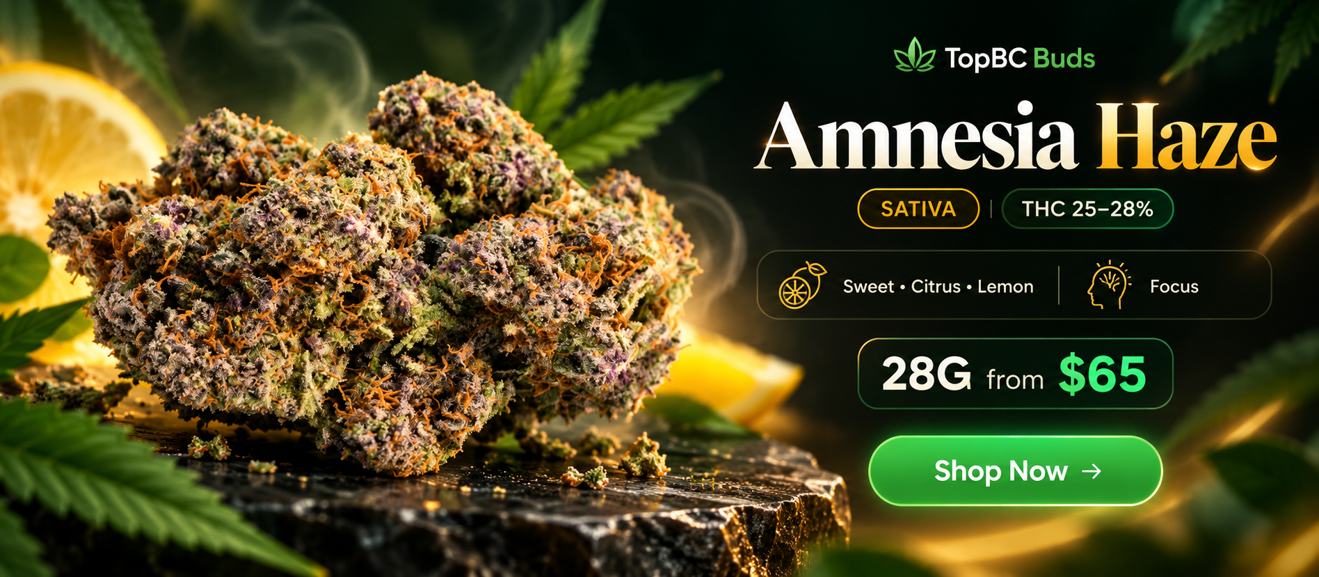 Amnesia Haze Premium Cannabis Banner